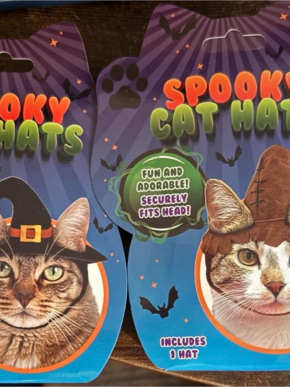 Halloween Cat Hat Collection — Purple, Green, Black & White Festive Caps